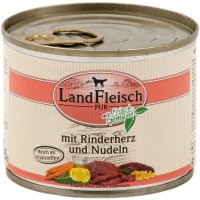 Nassfutter LandFleisch Pur Rinderherz & Nudeln mit Biogemüse