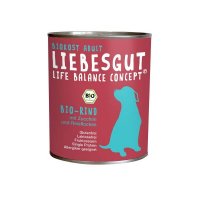 Nassfutter Liebesgut Bio-Rind mit Zucchini und Reisflocken