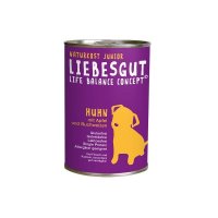 Nassfutter Liebesgut Naturkost Junior Hund mit Huhn, Apfel und Buchweizen