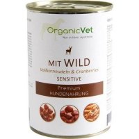 Nassfutter OrganicVet sensitive Wild mit Vollkornnudeln & Cranberries