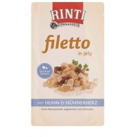 Nassfutter RINTI Filetto in Jelly Frischebeutel Huhn & Hühnerherz