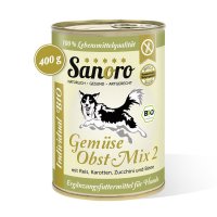 Nassfutter Sanoro Gemüse-Obst-Mix aus Reis, Karotten, Zucchini und Birnen