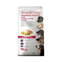 Trockenfutter TropiDog Premium Adult Medium & Large Breeds - with Turkey & Rice