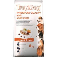 Trockenfutter TropiDog Premium Adult Medium & Small Breeds - with Duck & Rice